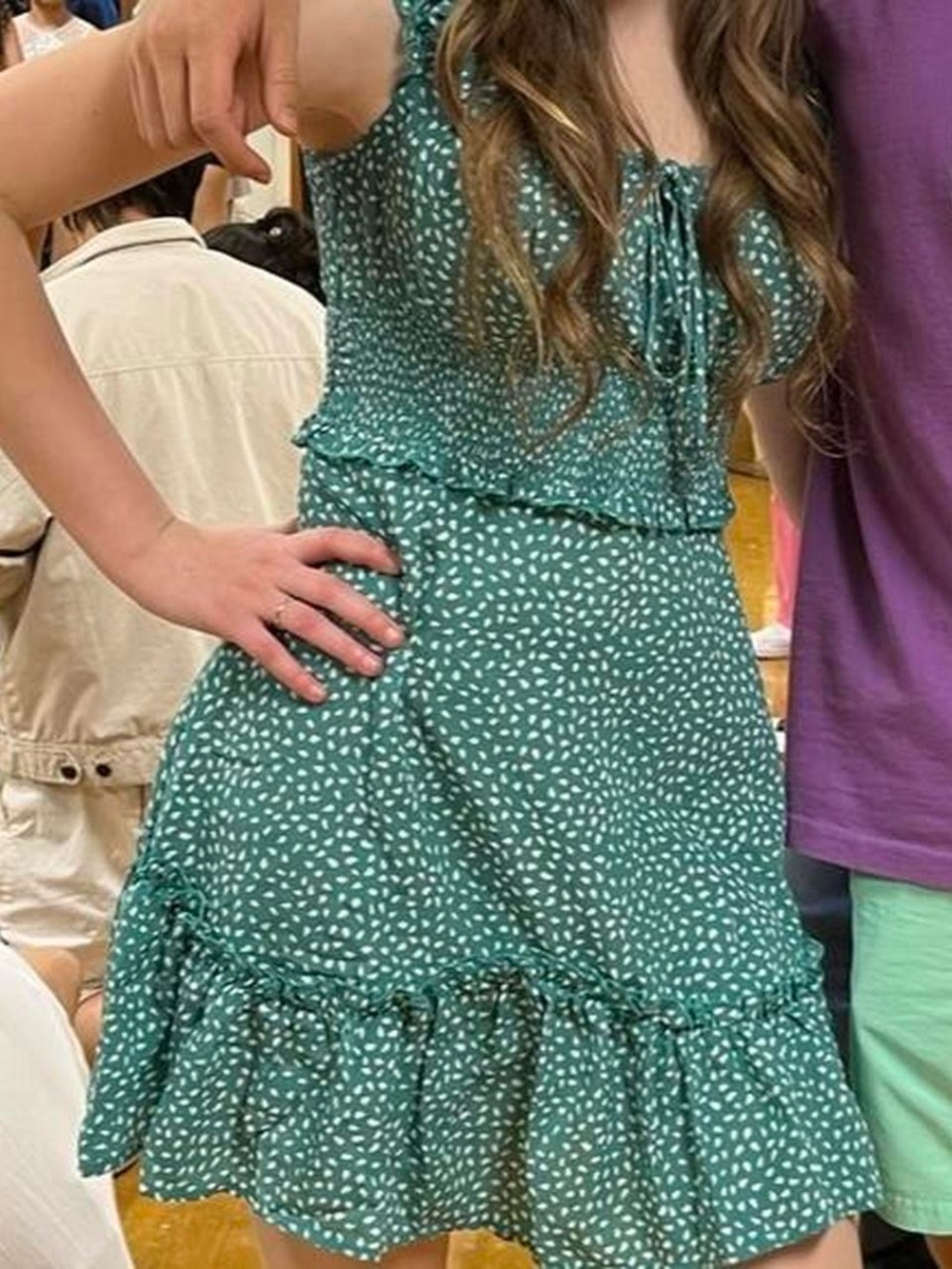 green speckled spring skater dress!